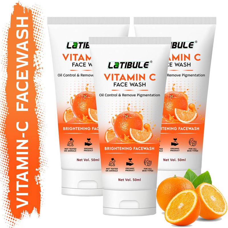 Latibule Foaming Vitamin C  | Built In Brush For Deep Cleansing | For Oily & Dry Skin Face Wash(50 Ml)