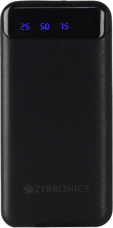 Zebronics 10000 Mah Power Bank(Black, Lithium-Ion, For Mobile, Tablet)