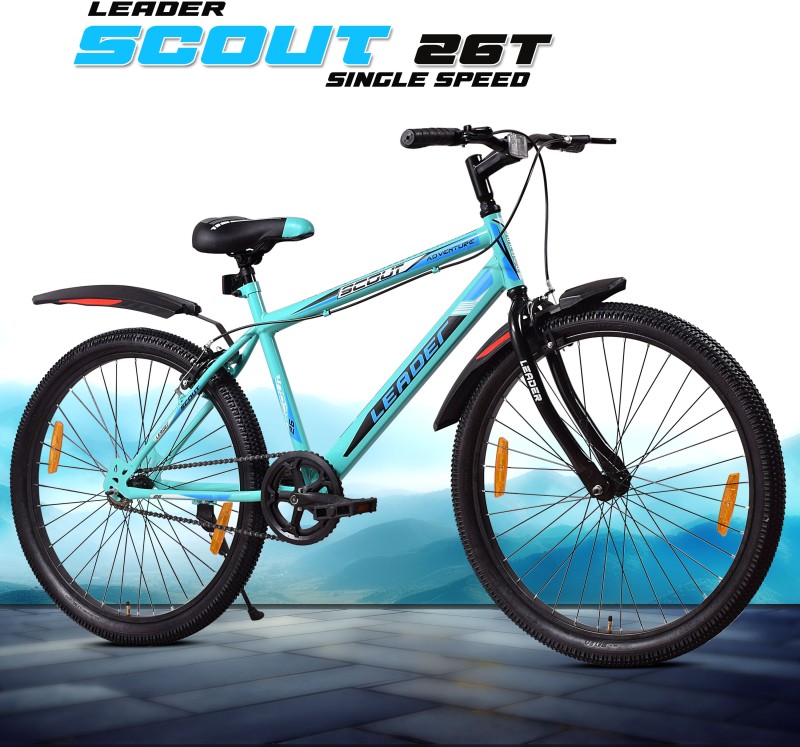 Leader Scout 26T Sea Blue Black For Ride 26 T Mountain Cycle(Single Speed, Blue, Black, Rigid)