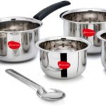 Klassi Kichen Induction Bottom Cookware Set(Stainless Steel, 5 – Piece)