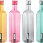 Nayasa Bono Economy Pet Fridge Bottle 1000 Ml Bottle(Pack Of 4, Orange, Pink, Black, Green, Plastic)