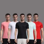 Inktees Solid Men Round Neck Gold T-Shirt