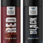 Bombay Shaving Company Red Spice & Black Vibe 150Ml X 2 Combo Deodorant Spray  –  For Men(300 Ml, Pack Of 2)