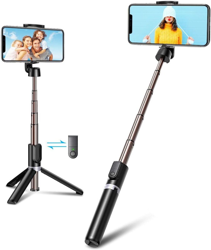 Hold Up Wireless R1 Bluetooth Selfie Stick(Black, Remote Included)