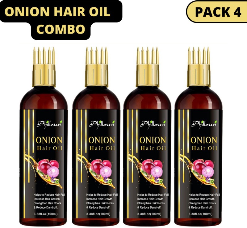 Phillauri Onion Pack Of 4 Hair Oil(400 Ml)