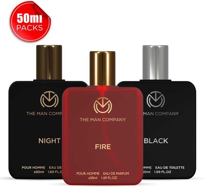 The Man Company Premium Perfume Combo 3 X 50Ml | Black, Fire & Night | Long-Lasting Fragrance Perfume  –  150 Ml(For Men)
