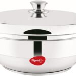Pigeon Kadhai 28 Cm Diameter With Lid 5 L Capacity(Steel)