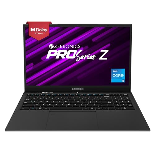 Zebronics Pro Series Z Nbc 4S, Intel Core 12Th Gen I5 Processor 8Gb Ram & 512Gb Ssd Laptop, 15.6 Inch (39.6Cm), Ips 180° Display, Dolby Atmos, 38.5Wh Large Battery, Windows 11, Space Grey, 1.76 Kg