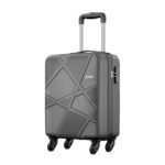 Safari Polypropylene (Pp) Pentagon Hardside Small Size Cabin Luggage Suitcase 4 Spinner Wheels Trolley Bags For Travel Dark Grey Color 55Cm