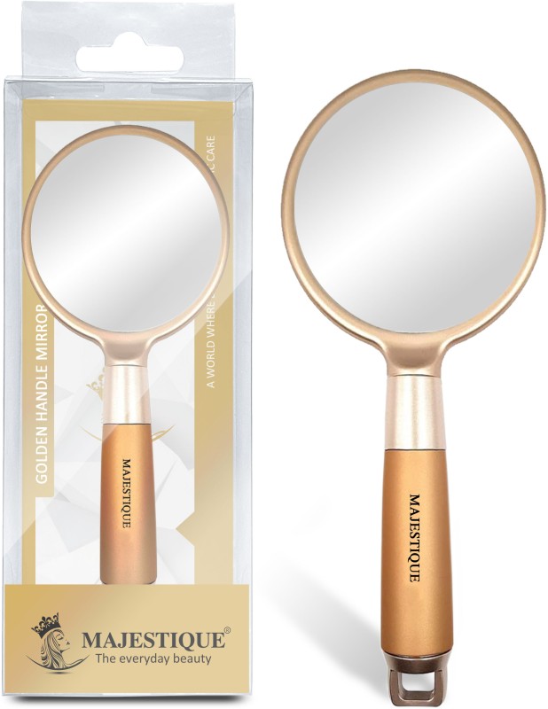 Majestique Handle Mirror For Makeup – Gold Finesse 8 Inch For Travel For Men And Women