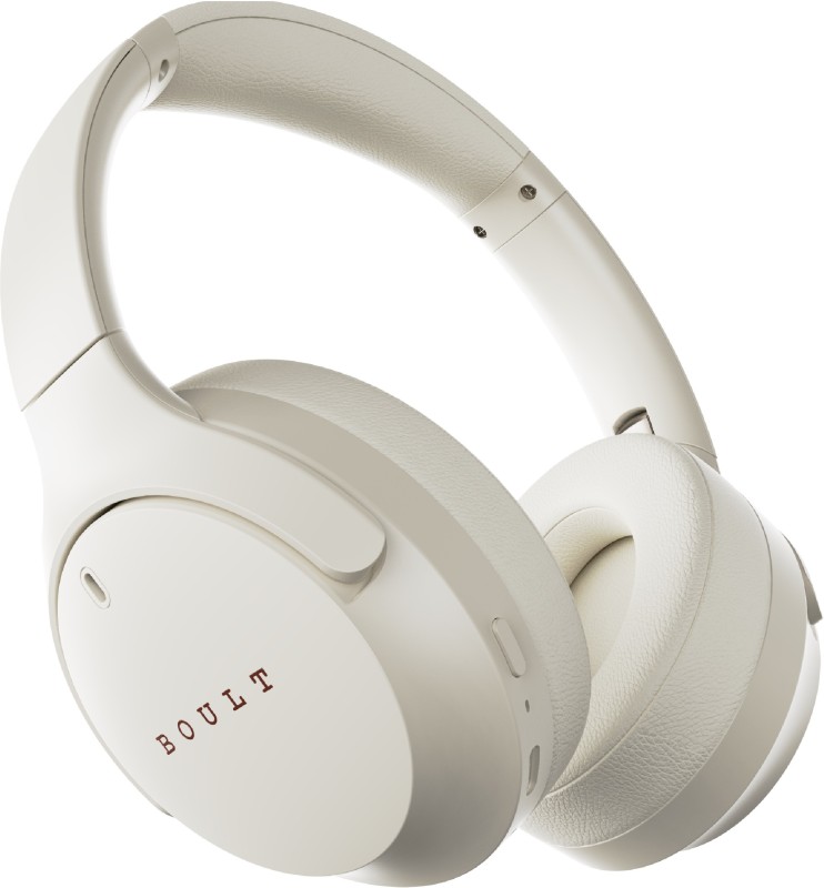 Boult Q 70Hrs Battery, Enc Mic, 40Mm Boosted Drivers, 4 Eq Modes, Supreme Bass, 5.4V Bluetooth & Wired(Beige, On The Ear)