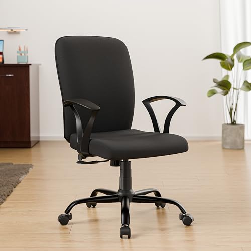 Green Soul® Seoul X Office Chair, Mid Back Mesh Ergonomic Home Office Desk Chair With Comfortable & Spacious Seat, Rocking-Tilt Mechanism & Heavy Duty Metal Base (Black)