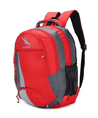 Dezful 36 L Casual Backpack With Laptop Compartment For School, College, Office Bag For Men Women Travel Backpack Water Resistant And Lightweight – Fly Red