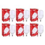 Eveready 30W B22D Led Hammer Bulb | Pack Of 6| High Cri & High Efficiency | Energy Efficient | Long Life & Low Maintenance | 4Kv Surge Protection | Cool Day Light (6500K)