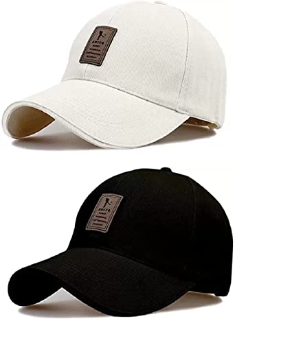 Selloria Solid -Black Base Ball New Generation Boys And Girls Men Women And Stylish Caps (Pack Of 2)