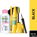 Maybelline New York Call Me Colossal Kit – Mascara+ Kajal+ Bold Liner+ Garnier Micellar(Black, 205 G)