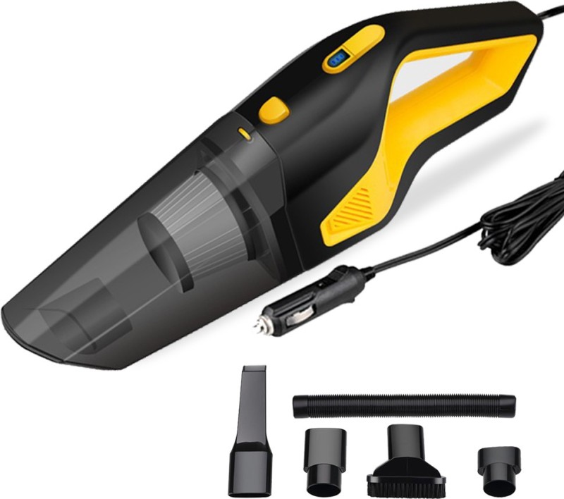 Gomechanic Neutron 6000Pa High Quality Suction Portable Handheld 12V With 3M Power Cord Car Vacuum Cleaner With Anti-Bacterial Cleaning(Black & Yellow)