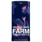 Godrej 183 L 3 Star Farm Fresh Crisper Technology With Jumbo Vegetable Tray Direct Cool Single Door Refrigerator(2023 Model, Rd R190C Thf Fr Bl, Floral Blue)