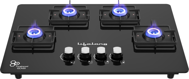 Lifelong Ember Llht934 Hobtop With Battery Operated Ignition Glass Automatic Hob(4 Burners)