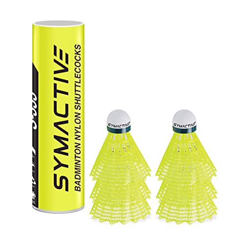 Amazon Brand – Symactive High Performance Nylon Shuttle Cock, S333 – Pack Of 6 (Yellow)