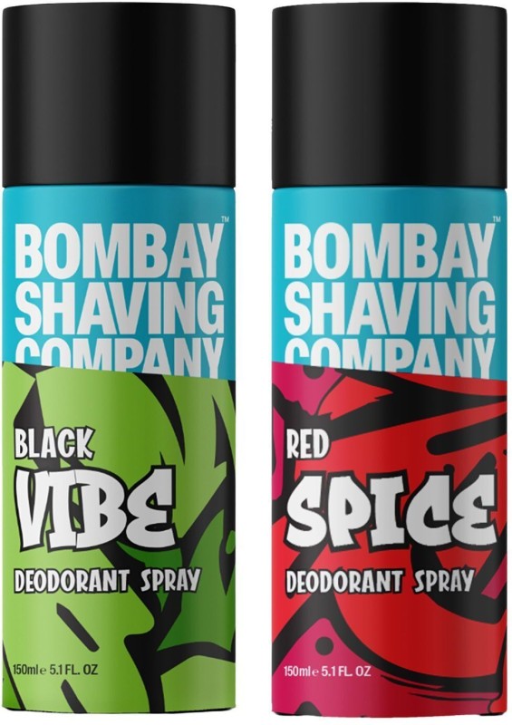 Bombay Shaving Company Red Spice & Black Vibe 150Ml X 2 Combo Deodorant Spray – For Men(300 Ml, Pack Of 2)