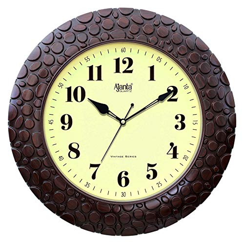 Ajanta Quartz Vintage Plastic Wall Clock (14 Inches, White)