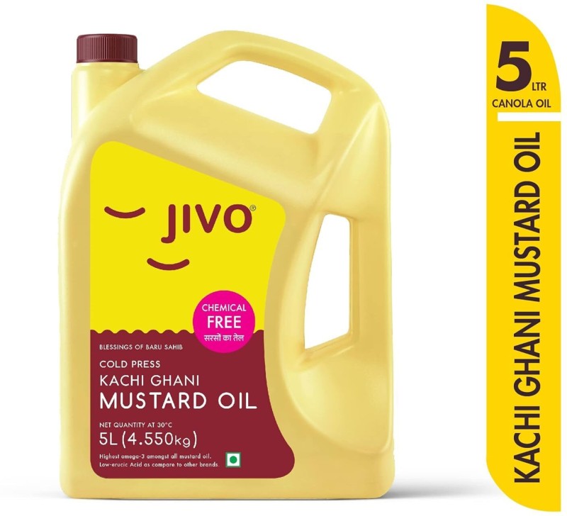 Jivo Cold Pressed Pure Cooking Mustard Oil Can(5 L)