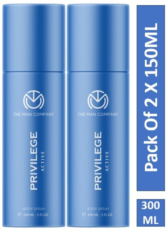 The Man Company Privilege Active Deodorant Spray  –  For Men(300 Ml, Pack Of 2)