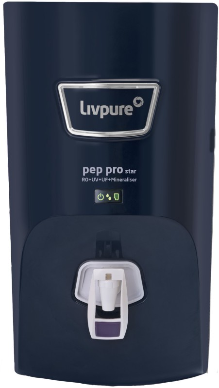 Livpure Liv-Pep-Pro-Star. 7 L Ro + Uv + Uf + Minerals Water Purifier Suitable For All – Borewell, Tanker, Municipality Water(Blue, White)