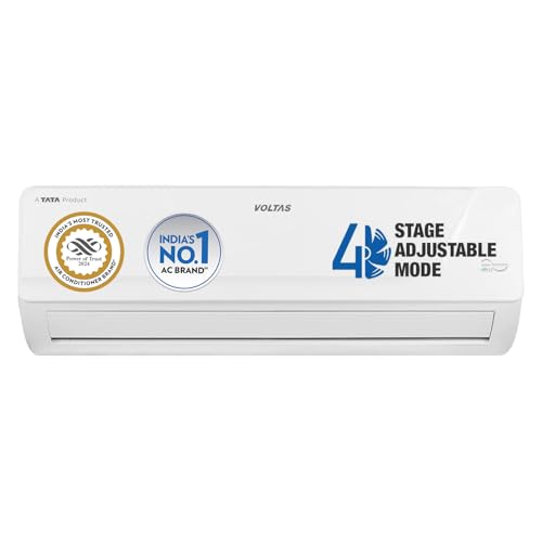 Voltas 1.4 Ton 5 Star Inverter Split Ac (Copper, 4-In-1 Adjustable Mode, Anti-Dust Filter, 2024 Model, 175V Vectra Car, White)