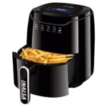 Inalsa Air Fryer Digital Tasty Fry-1400W 4.2L,Smart Aircrisp Technology| 8-Preset, Touch Control & Digital Display| Variable Temp& Timer Control,(Black), 4.2 Liter