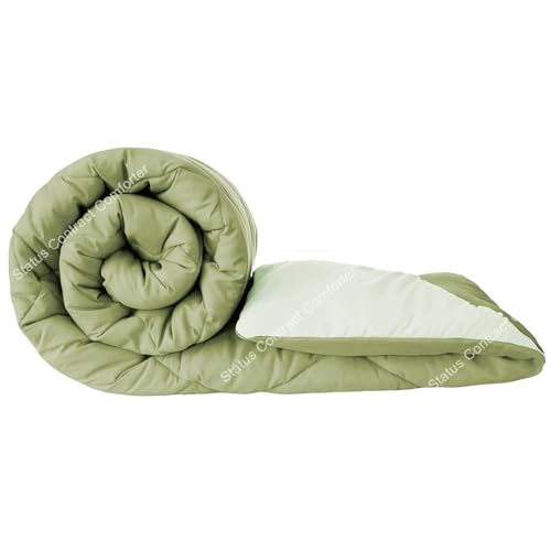 Status Contract Reversable Solid Comforter Double Bed Blanket For Winter//Double/Gsm- 220/Size -220 X 210 Cm (Green)