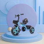 Kidsmate Ninja 2.0 Plug N Play Tricycle Durable With Storage Basket, Safe & Secure, 10 T Road Cycle(Single Speed, Blue, Rigid)