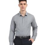 Scott International Shirt For Men, Solid Full Sleeves Shirt, Wrinkle Free Mens Shirts, Cotton Formal Shirts, Regular Fit Stylish Mens Shirt, Plain Formal Shirts For Men Grey