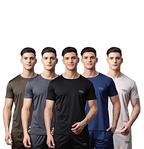 Vimal Jonney Regular Fit Multicolor Mens Tshirts(Pack Of 5) Vimal63043