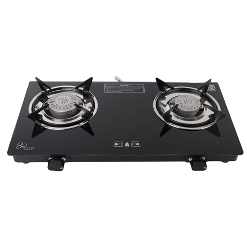 Thermador Super Sleek Gas Stove 2 Burners|Permium Gas Saver Tornado Burner 2 Burner Gas Stove| Manual Ignition | Lpg Compatible Gas Chulha | Isi Certified | 1 Yr Manufacturer Warranty