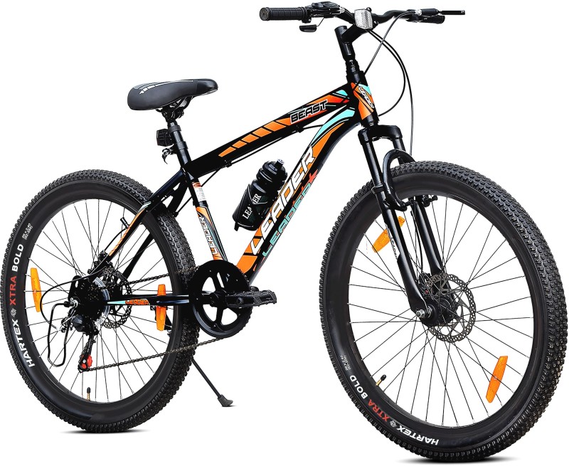Leader Beast Multispeed Bike With Fs & Dd Brake 26 T Mountain Cycle(7 Gear, Black, Only Front Suspension)