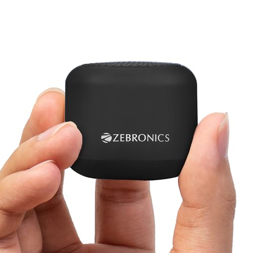 Zebronics Pixie Portable Speaker, 5 Watts, Supports Bluetooth, Tws Function, Msd, Compact Design, Call Function, Carry Loop, Upto 7H Backup (Black)