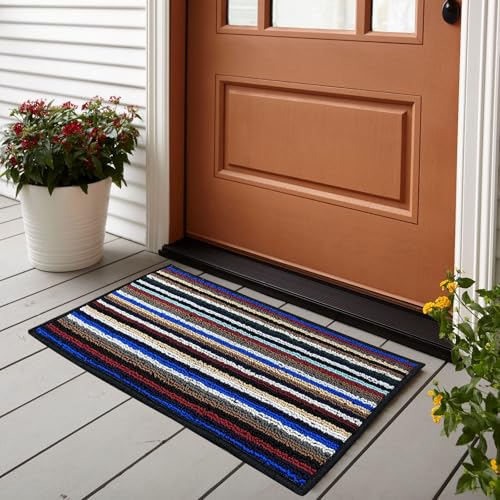 Bsb Home Kingstone Soft Microfiber Tufted Antiskid Doormat For Room | Office | Entrance – Set Of 2 | Multicolour