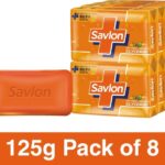 Savlon Glycerin Soap Bar With Protection, Natural Origin Glycerin, 125G Combo Pack(8 X 125 G)