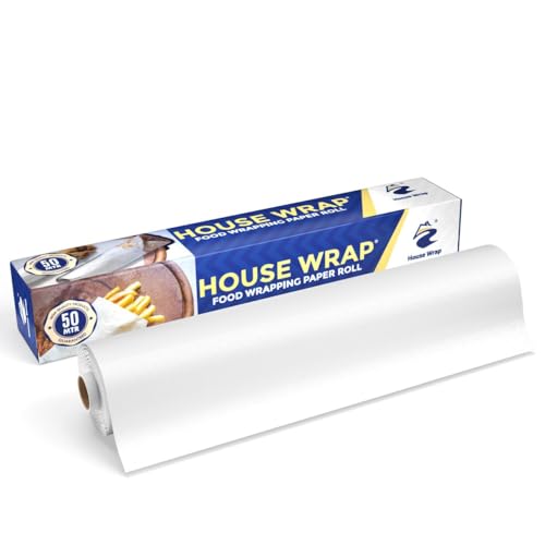 House Wrap 50 Meters Food Wrapping Paper Roll – Premium Non-Stick Butter Paper Roll For Roti | Family Pack Food Wrapping Paper | Chemical Free,Oil Proof, Non Stick Paper