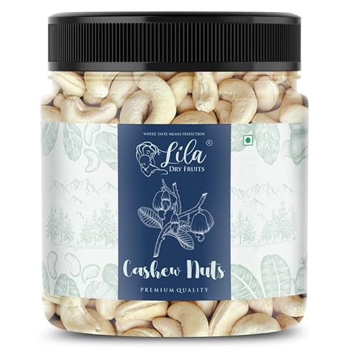 Lila Dry Fruits 100% Natural Premium Whole Cashews | Whole Crunchy Cashew | Premium Kaju Nuts | Nutritious & Delicious | Gluten Free | Source Of Minerals & Vitamins | Dry Fruits| Jar Pack 500Gm