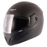 Vega Cliff Isi Certified Lightweight Full Face Gloss Finish Helmet For Men And Women With Clear Visor(Black, Size:L)
