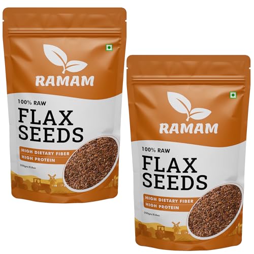 Ramam Flax Seeds 500Gm | Natural Raw Flax Seeds For Eating | High Dietary Fiber | Rich In Magnesium |Helps In Manage Blood Sugar Levels & Heart Health | Helps In Hair Growth| Alsi Seeds- 500Gm