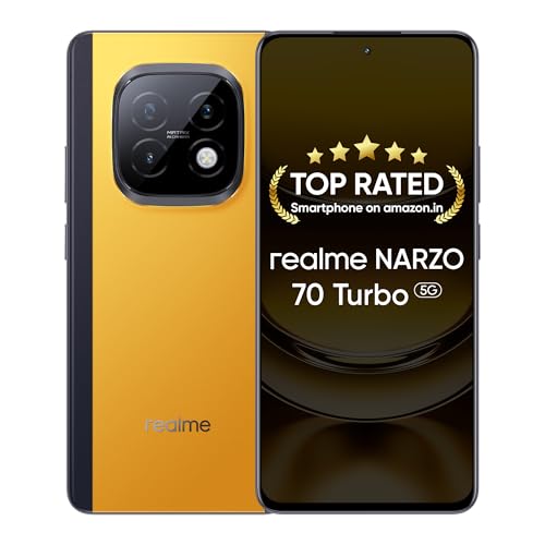 Realme Narzo 70 Turbo 5G (Turbo Yellow,6Gb Ram,128Gb Storage) | Segment’S Fastest Dimensity 7300 Energy 5G Chipset | Motorsports Inspired Design