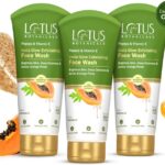 Lotus Botanicals Papaya & Vitamin E Insta Glow Exfoliating  |Deep Cleanses |Pack Of 3 Face Wash(300 Ml)