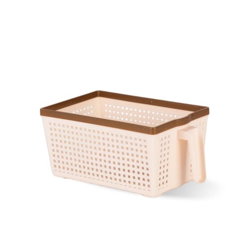 Nayasa Frill No. 1 Fruit Basket |3 Litre | Veg Baskets For Storage In Kitchen | Food Basket For Kitchen | Peach And Brown