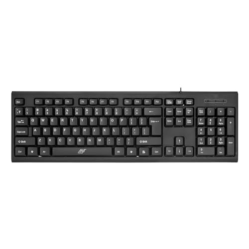 Ant Value Fkbri01 Ultra-Slim Compact Usb Wired Keyboard For Mac And Pc,Windows 10/8 / 7 / Vista/Xp, Spill-Resistant Silent Keyboard – Membrane Water-Resistant Coating 10 Million Keystrokes (Black)