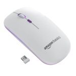 Amazon Basics Rechargeable Wireless Mouse With Rgb Led Backlit 1600 Dpi Ergonomic Mouse For Laptop, Pc