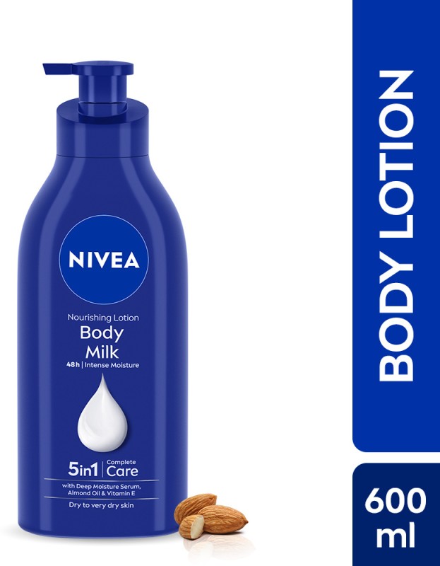 Nivea Body Milk With Almond Oil Moisturizer For Very Dry Skin(600 Ml)